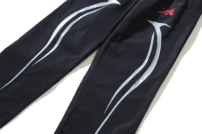 Hellstar Cyber Flame Nylon Track Pants Black