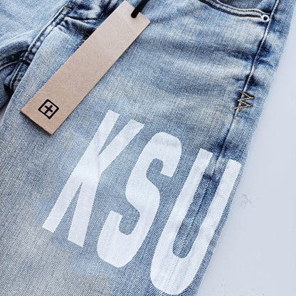 Ksubi Van Winkle Men's Light Blue Print Skinny Fit Jeans