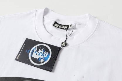 Hellstar Graphic Logo Rhinestone Vintage White T-Shirt