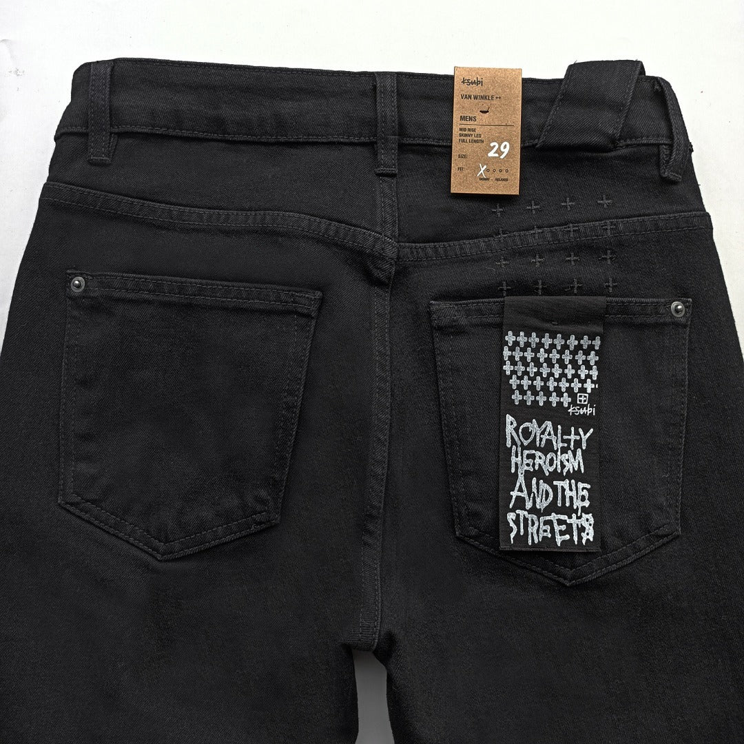 Ksubi Van Winkle Men's Black Skinny Fit Denim Jeans