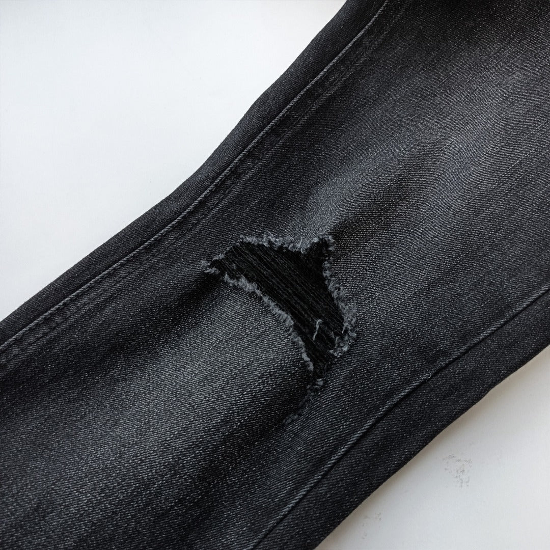 Ksubi Van Winkle Men's Washed Black Distressed Paint Splatter Jeans