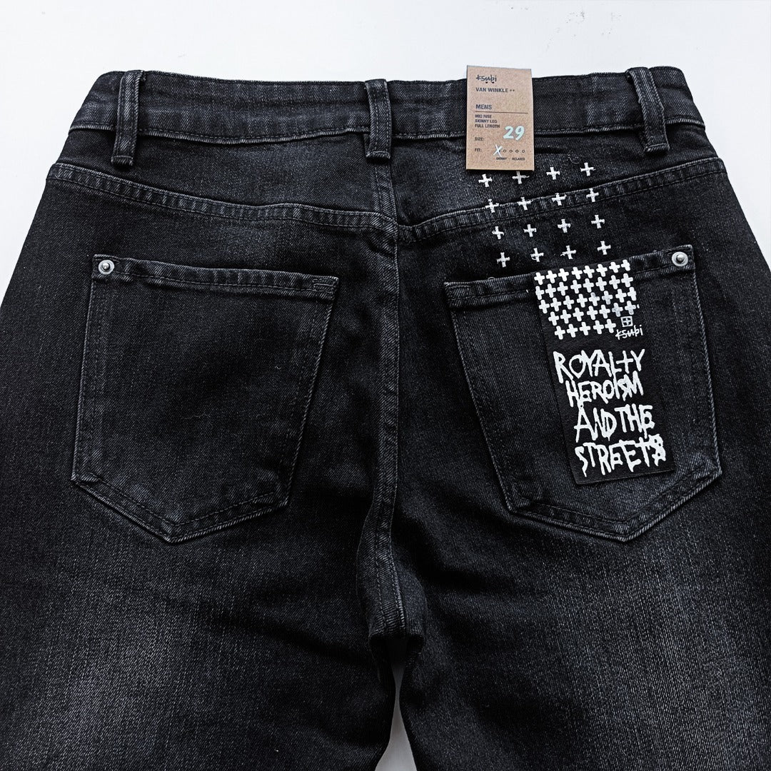 Ksubi Chitch Men's Black Distressed Paint Splatter Jeans