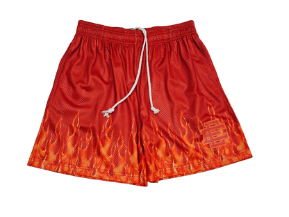 Eric Emanuel Basic "Burning Flames" Mesh Shorts