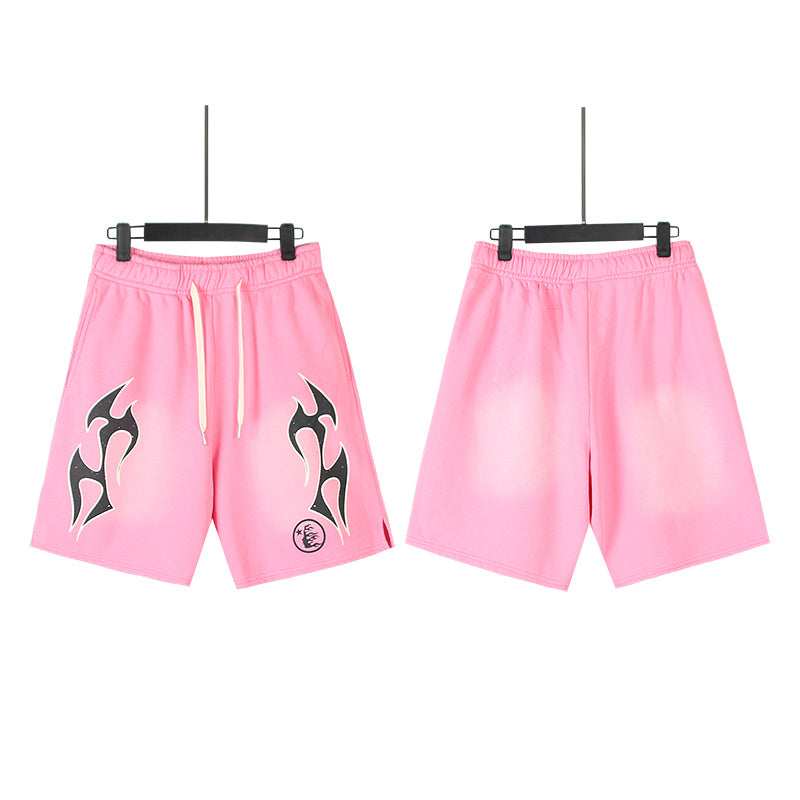 Hellstar Yoga Flame Outline Sweat Shorts