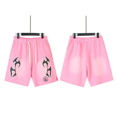Hellstar Yoga Flame Outline Sweat Shorts