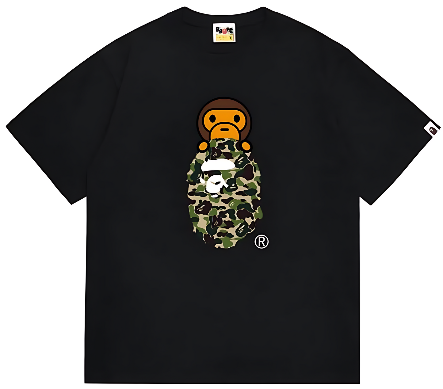 A Bathing Ape 1st Camo Milo On Ape Head Tee - Green Camo