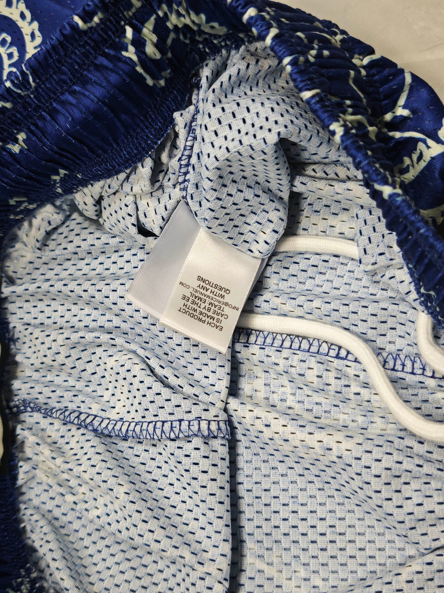 EE Basic Mesh Shorts Royal Paisley Blue