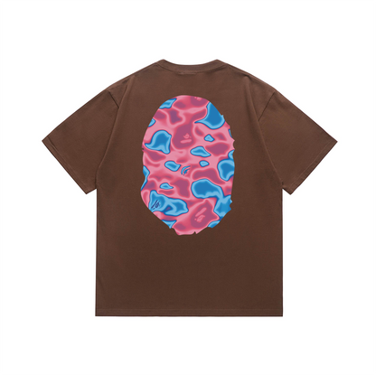 BAPE Liquid Camo Big Ape Head T-Shirt Brown Pink
