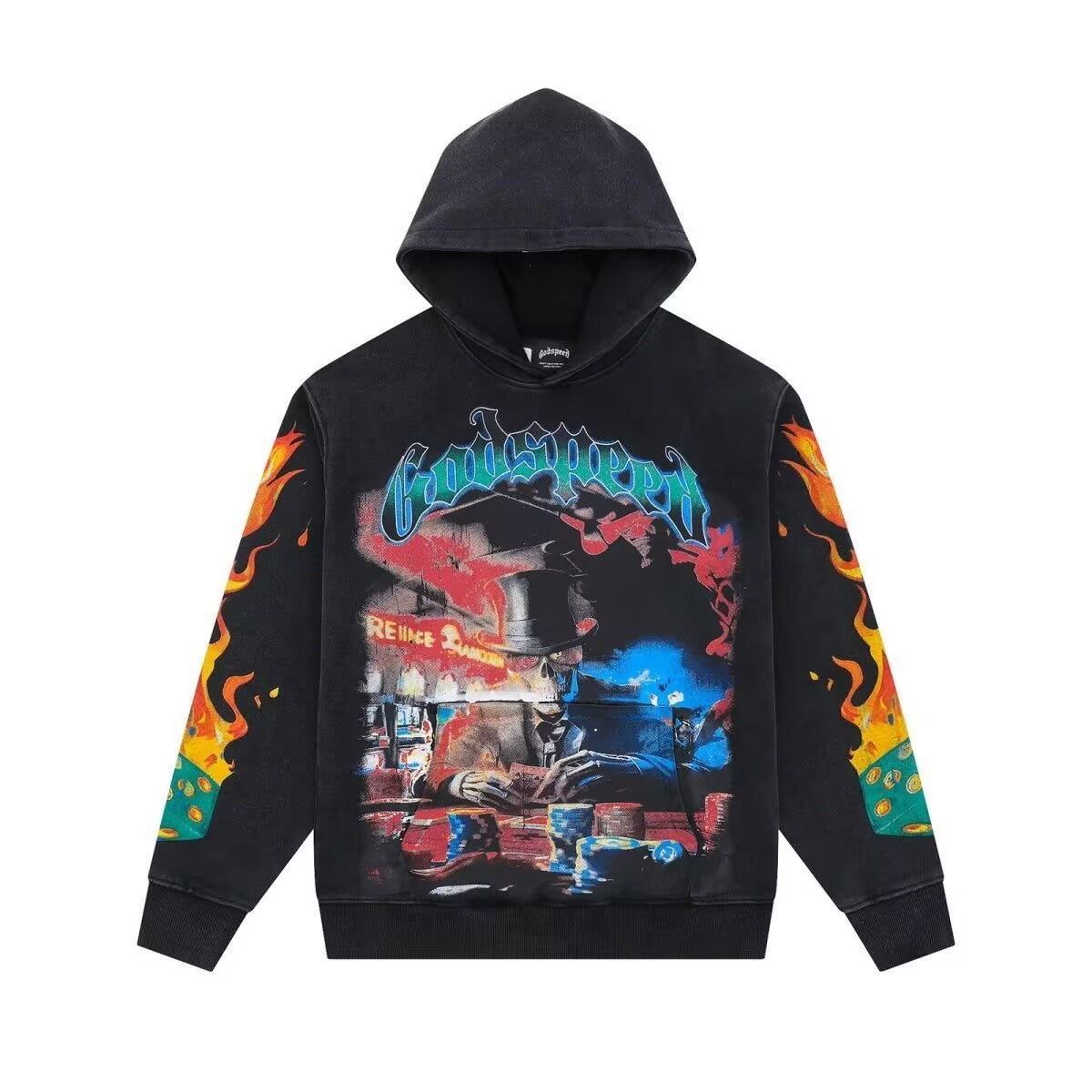 Godspeed Casino Scene Flame Hoodie