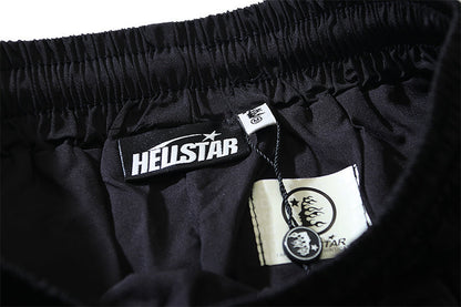 Hellstar Cyber Flame Nylon Track Pants Black