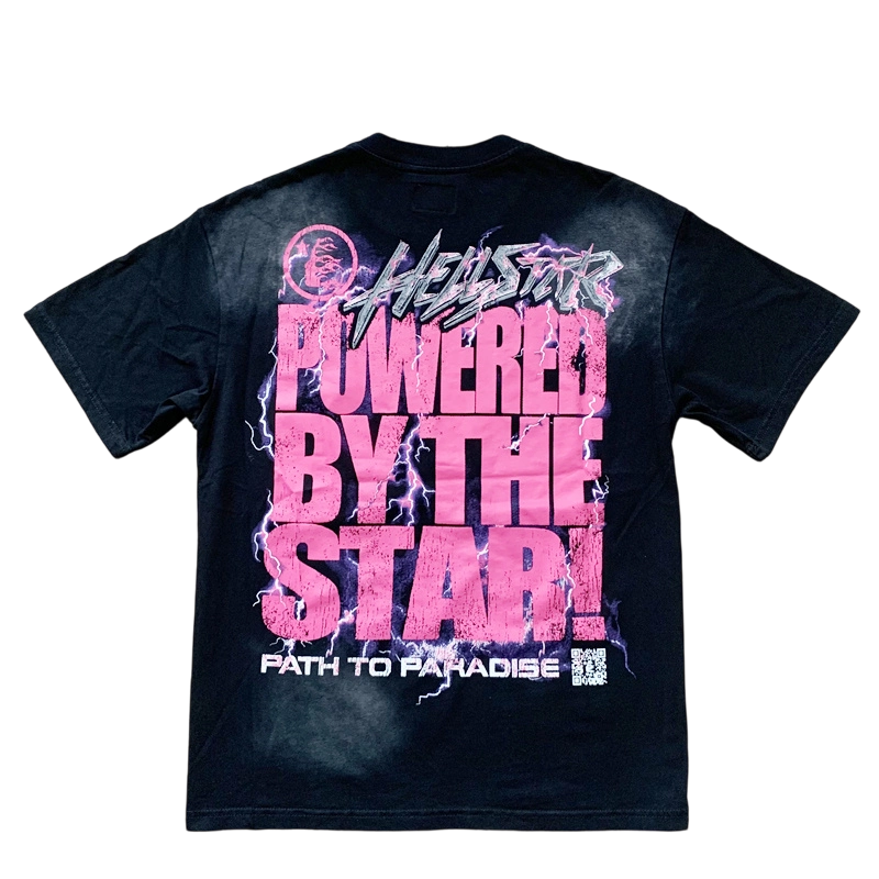 Hellstar Powered By The Star Football Helmet Print Streetwear Tee