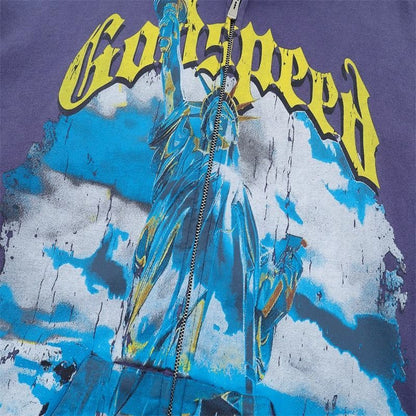 Godspeed Statue Of Liberty Zip Up Hoodie