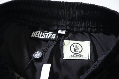 Hellstar Nylon Snap Button Track Pants Black