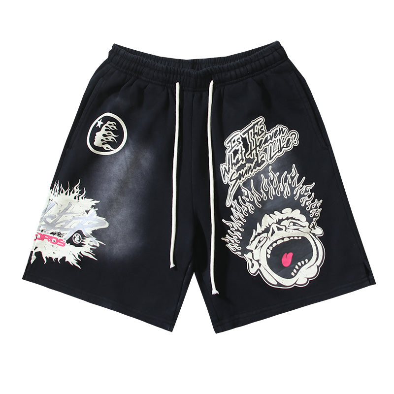Hellstar What Heaven Sounds Like Flame Sweat Shorts