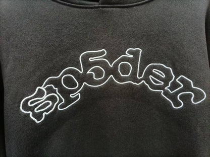 Sp5der OG Logo Hoodie Black Outline