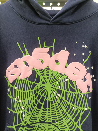 Sp5der OG Web Hoodie Navy