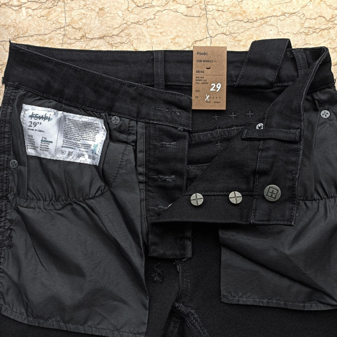 Ksubi Van Winkle Men's Black Skinny Fit Denim Jeans