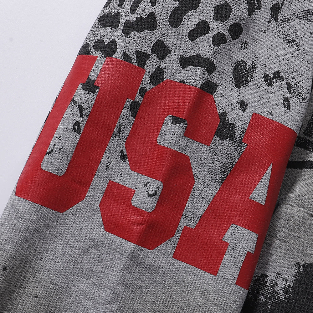 Vale Forever "Cheetah" Grey Acid Wash Full Zip Hoodie