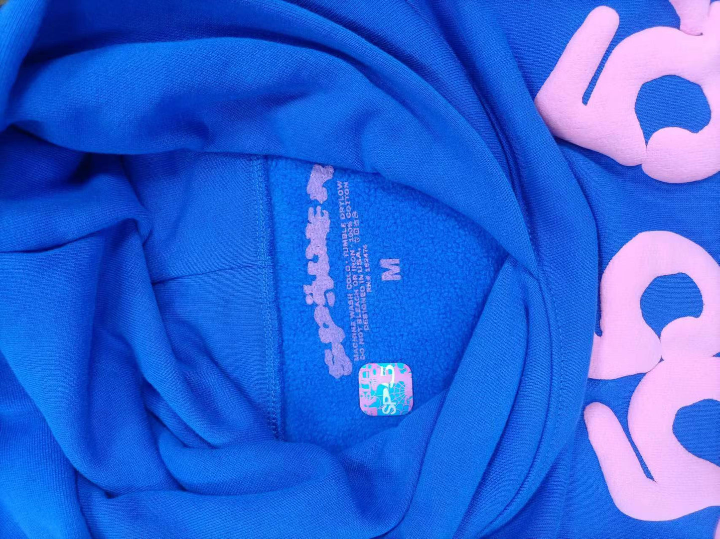 Sp5der Blue Pink Beluga Hoodie