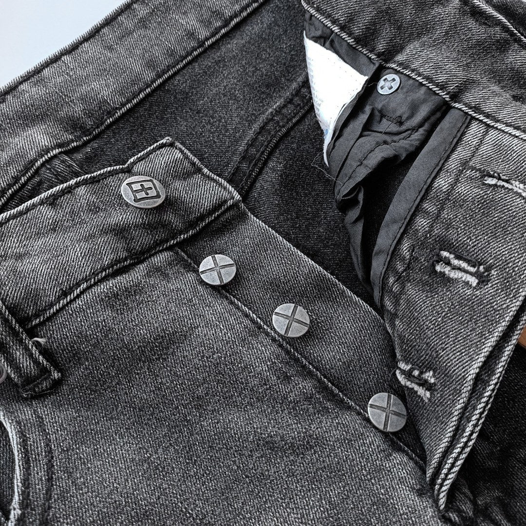 Ksubi Chitch Slim Men's Distressed Washed Grey Jeans