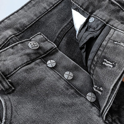 Ksubi Chitch Slim Men's Distressed Washed Grey Jeans