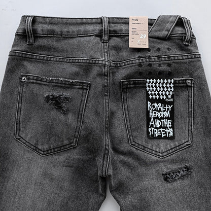 Ksubi Chitch Slim Men's Distressed Washed Grey Jeans