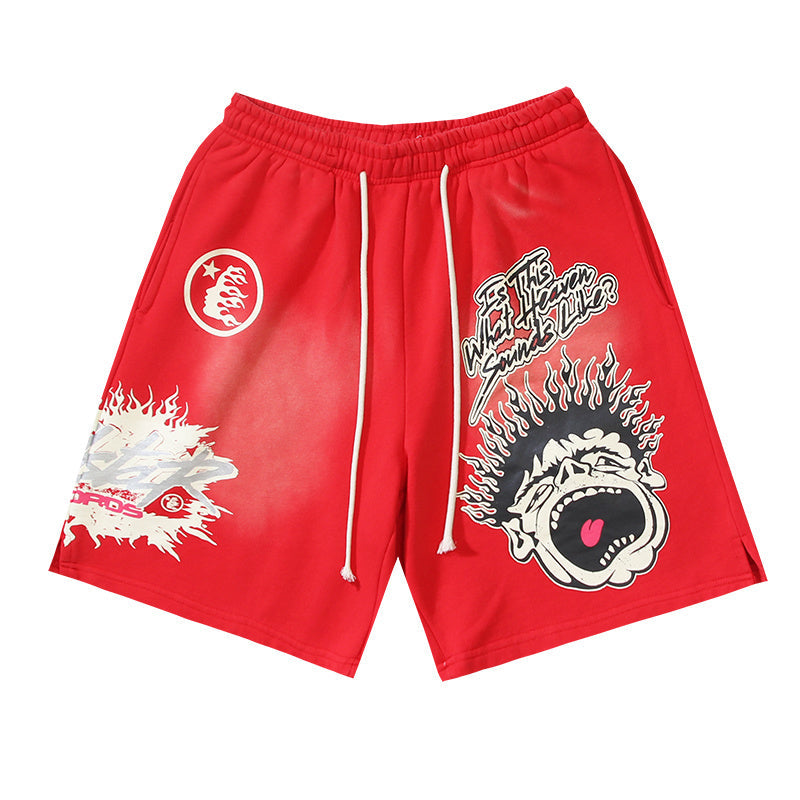 Hellstar What Heaven Sounds Like Flame Sweat Shorts