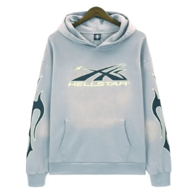 Hellstar Studios Washed Old Vintage Hoodie Grey