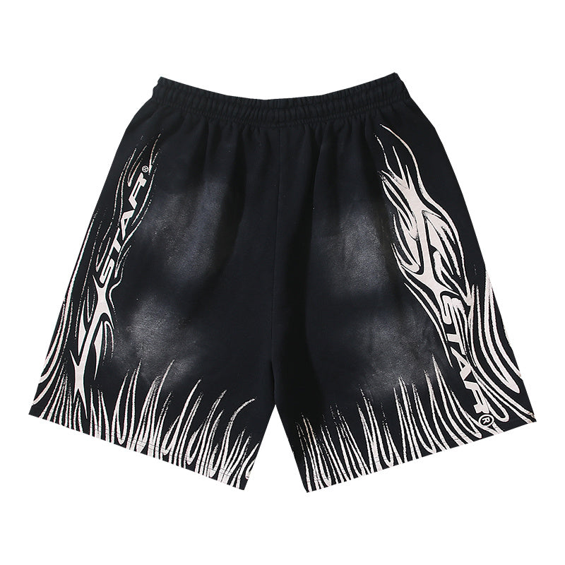 Hellstar Om Flame Number 11 Fleece Shorts