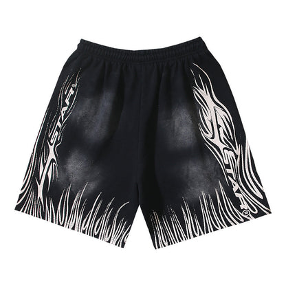 Hellstar Om Flame Number 11 Fleece Shorts