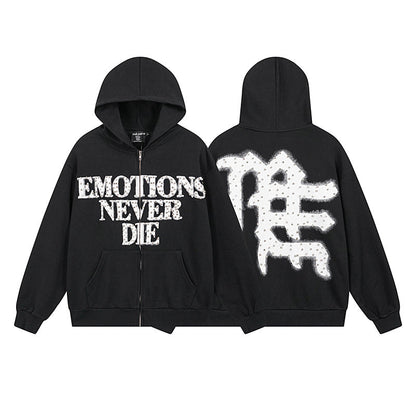 Mixed Emotion "Emotions Never Die" Rhinestone Hoodie