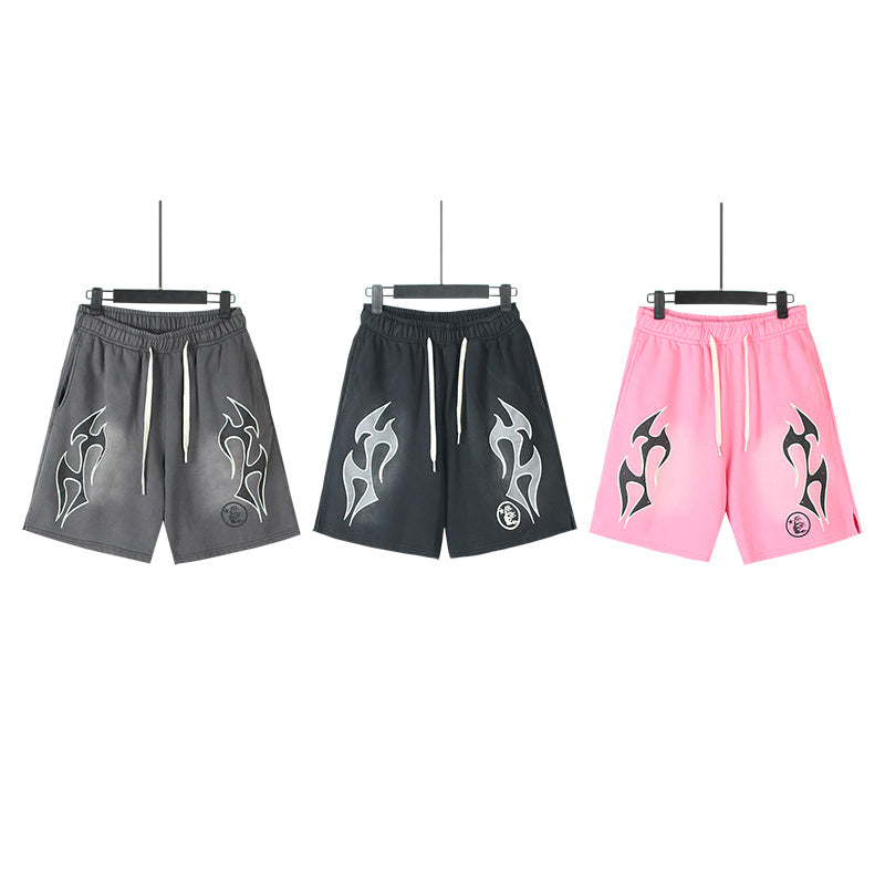 Hellstar Yoga Flame Outline Sweat Shorts