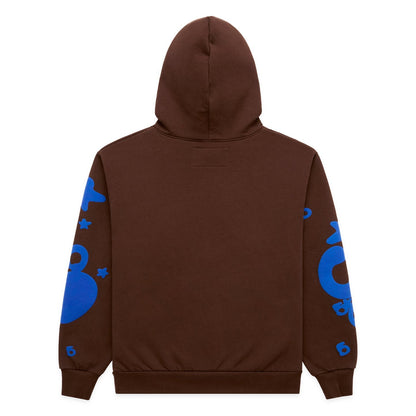 Sp5der Beluga Hoodie Brown Blue