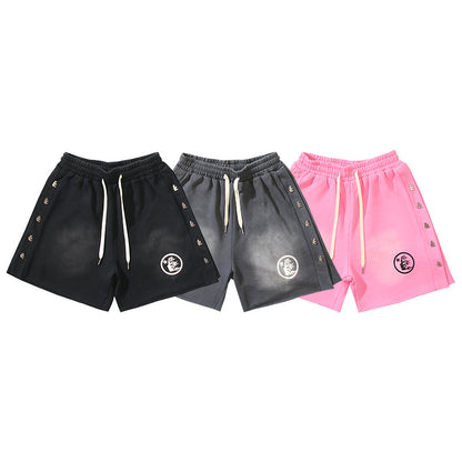 Hellstar Side Stripe Circular Logo Snap Shorts