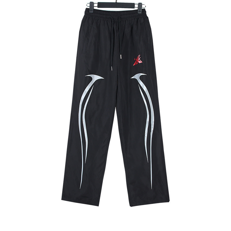 Hellstar Cyber Flame Nylon Track Pants Black