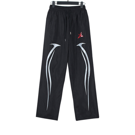 Hellstar Cyber Flame Nylon Track Pants Black