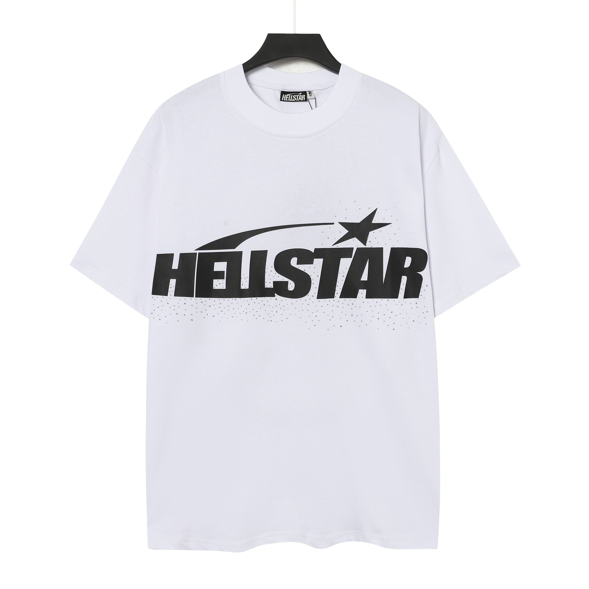 Hellstar Graphic Logo Rhinestone Vintage White T-Shirt