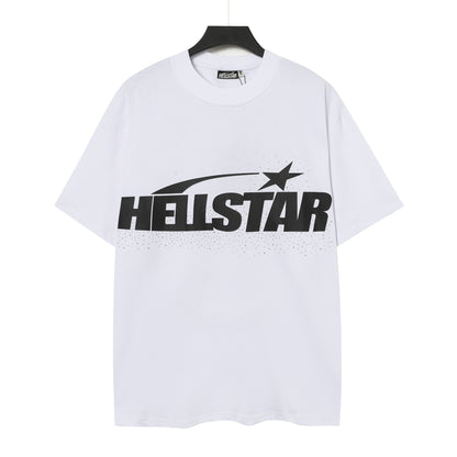 Hellstar Graphic Logo Rhinestone Vintage White T-Shirt