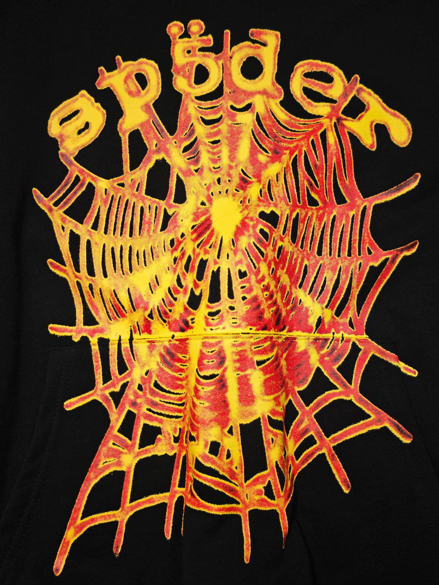 Sp5der OG Web V2 Hoodie Black Orange