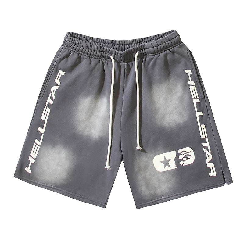 Hellstar Spray Fade Fleece Shorts Grey