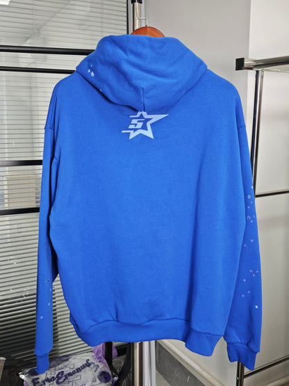 Sp5der Rhinestone Punk V2 Hoodie Royal Blue