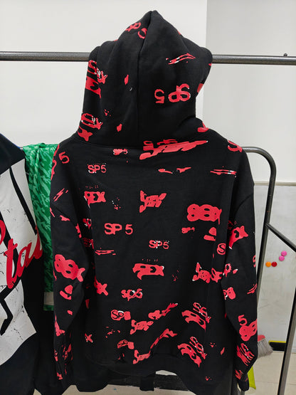Sp5der Sex AOP Hoodie 'Black'