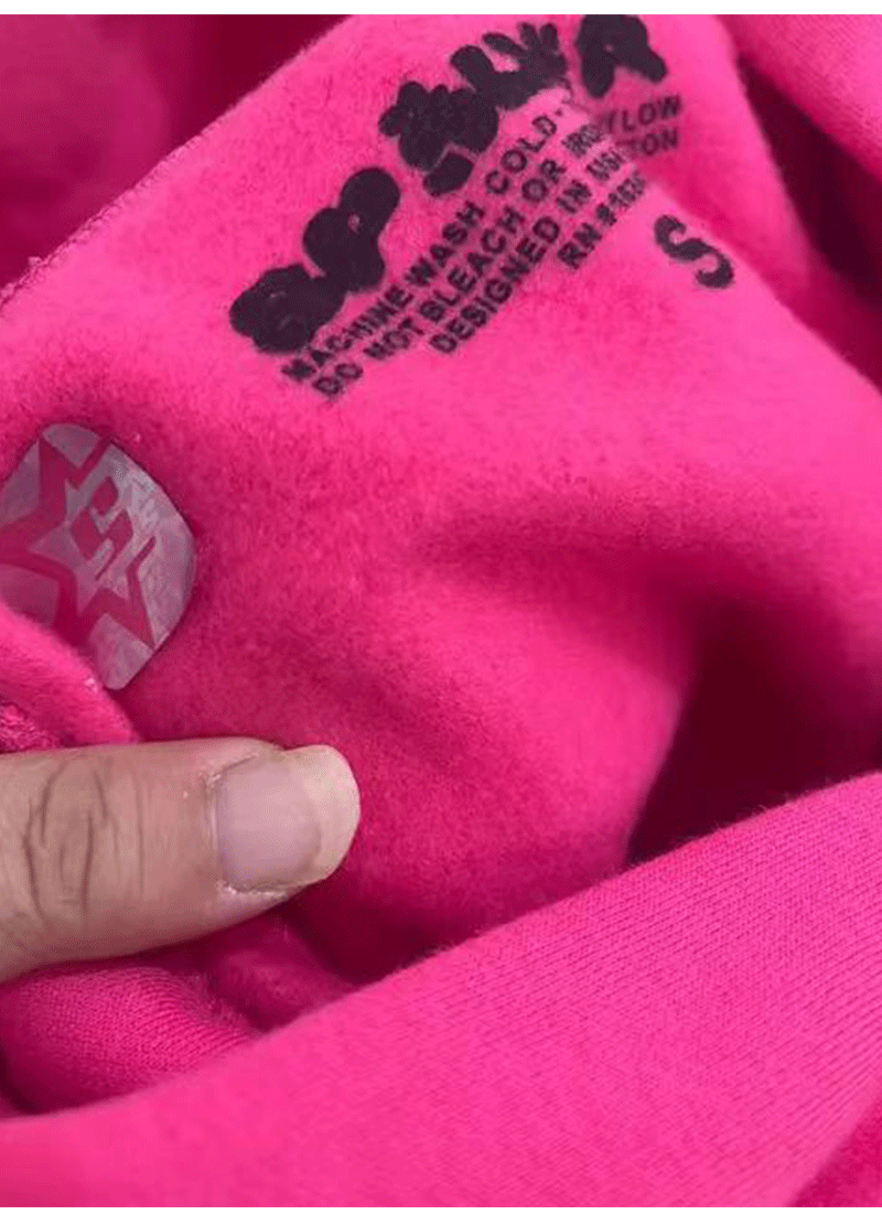 Sp5der P*NK Hoodie Black Pink