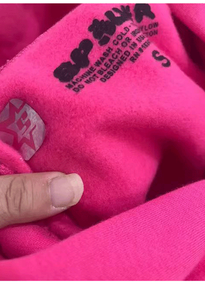 Sp5der P*NK Hoodie Black Pink