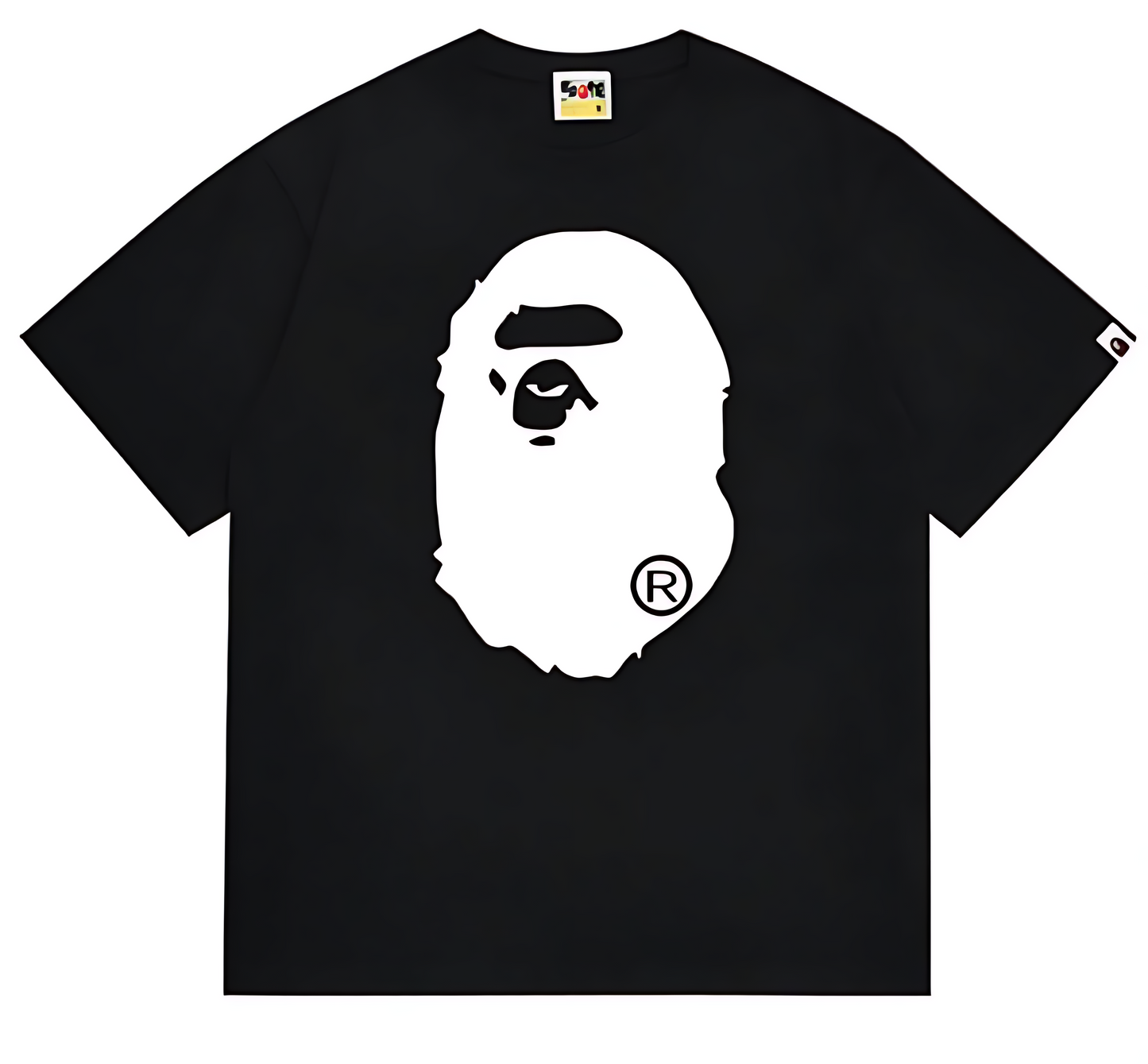 A BATHING APE BIG APE HEAD TEE BLACK WHITE