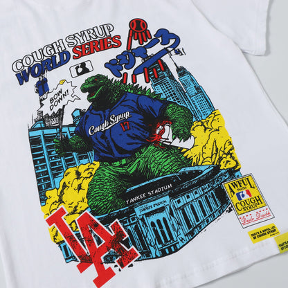 That's A Awful Lot Of Cough Syrup Godzilla Dodgers World Series Graphic Tee White