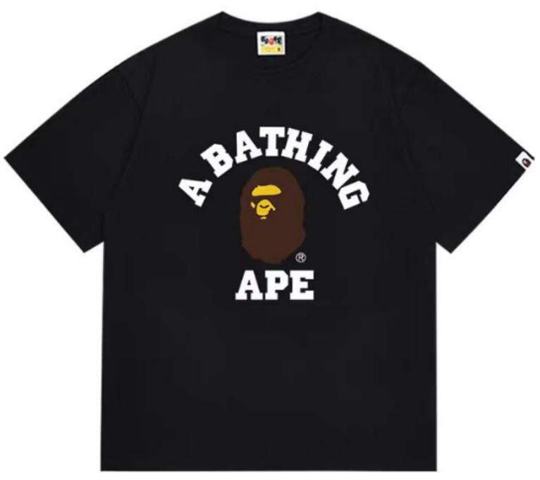 A Bathing Ape BAPE College Tee Black Brown Ape Head