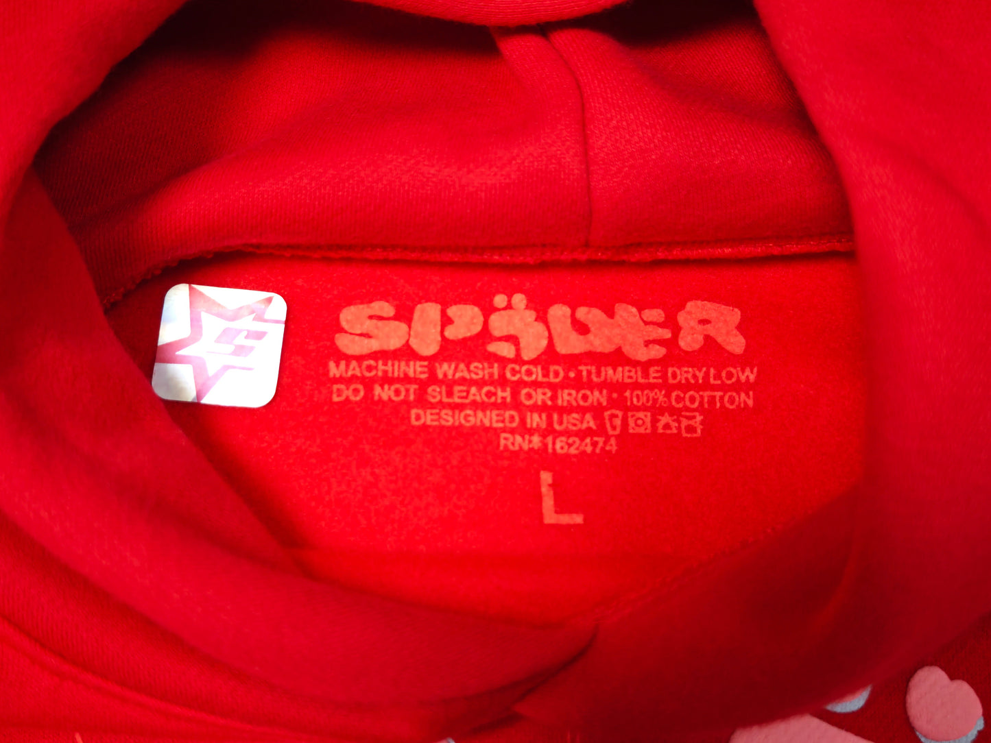 Sp5der Worldwide Red Angel Number 555 Hoodie