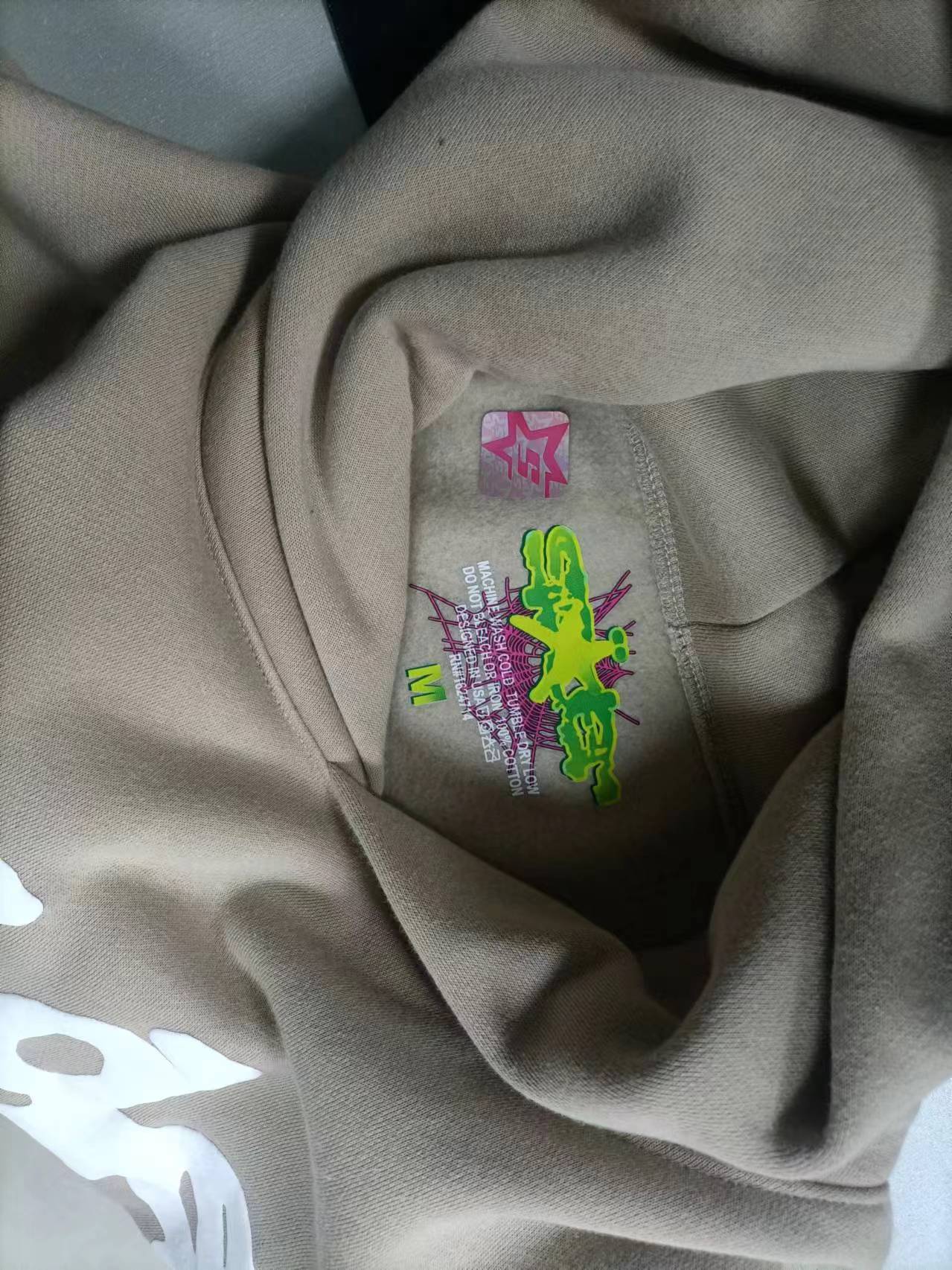 Sp5der Beluga Hoodie Heather Grey Khaki