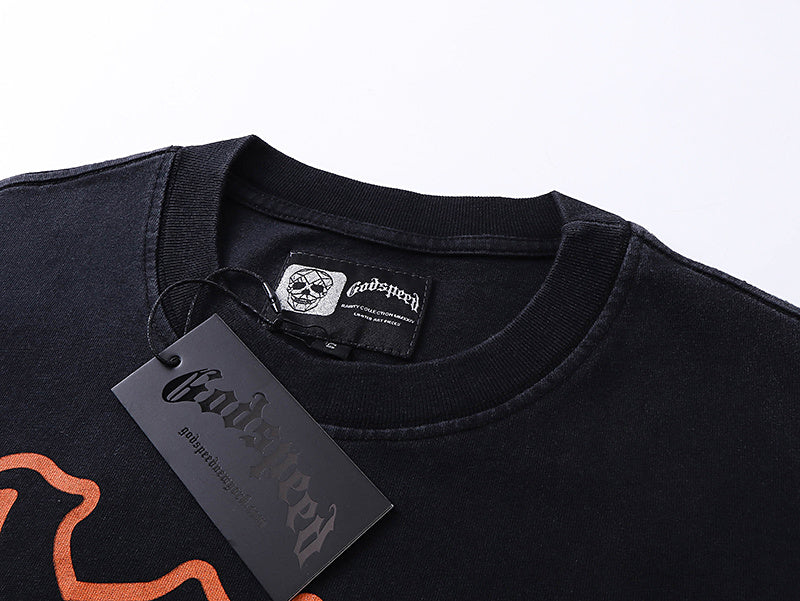 Godspeed Burning Car Graphic T-Shirt Black